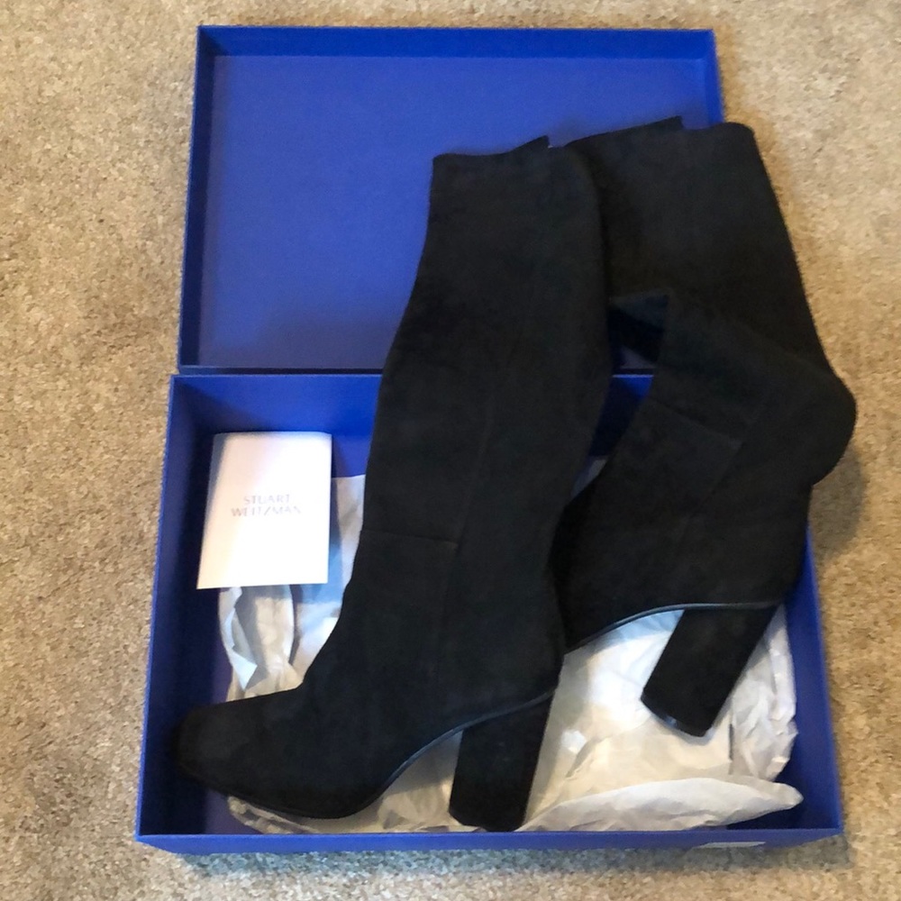 Stuart Weitzman black suede over the knee boots
